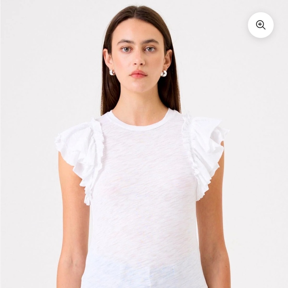 GOLDIE WHITE DOUBLE RUFFLE SHELL